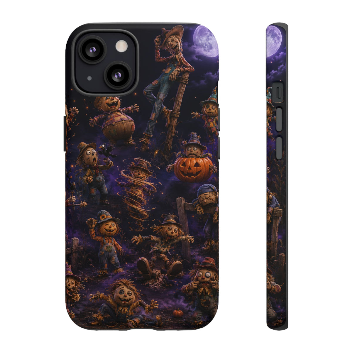 Halloween Scarecrow Phone Case — Spooky Pumpkin Night Tough Case