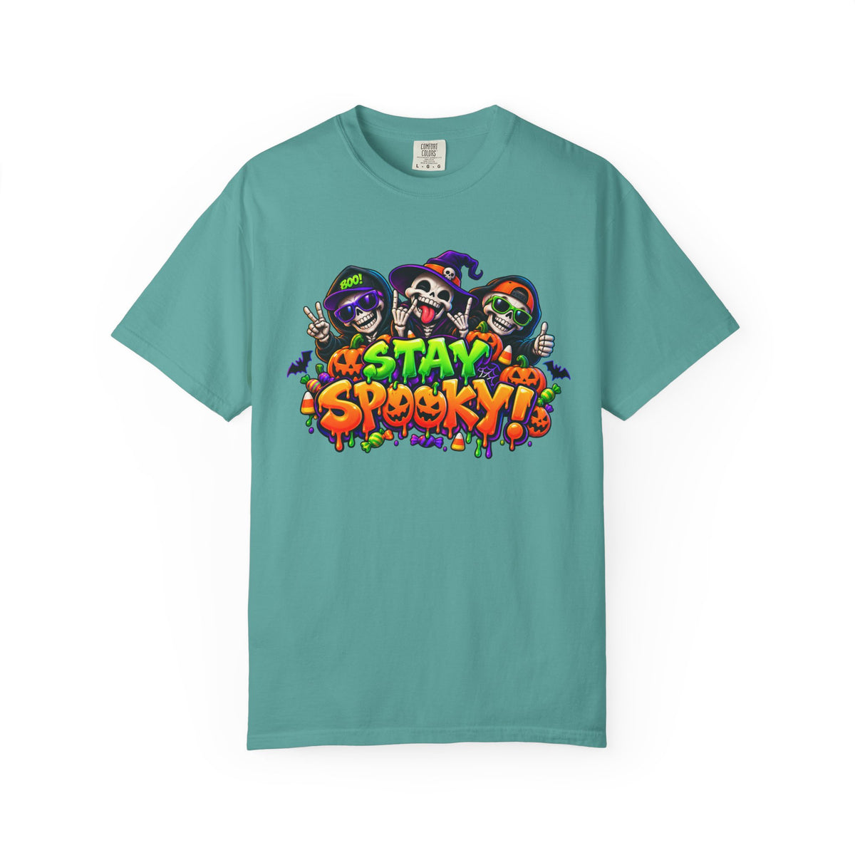 Stay Spooky Halloween T-Shirt – Funny Skeleton Crew Colorful Graphic Tee