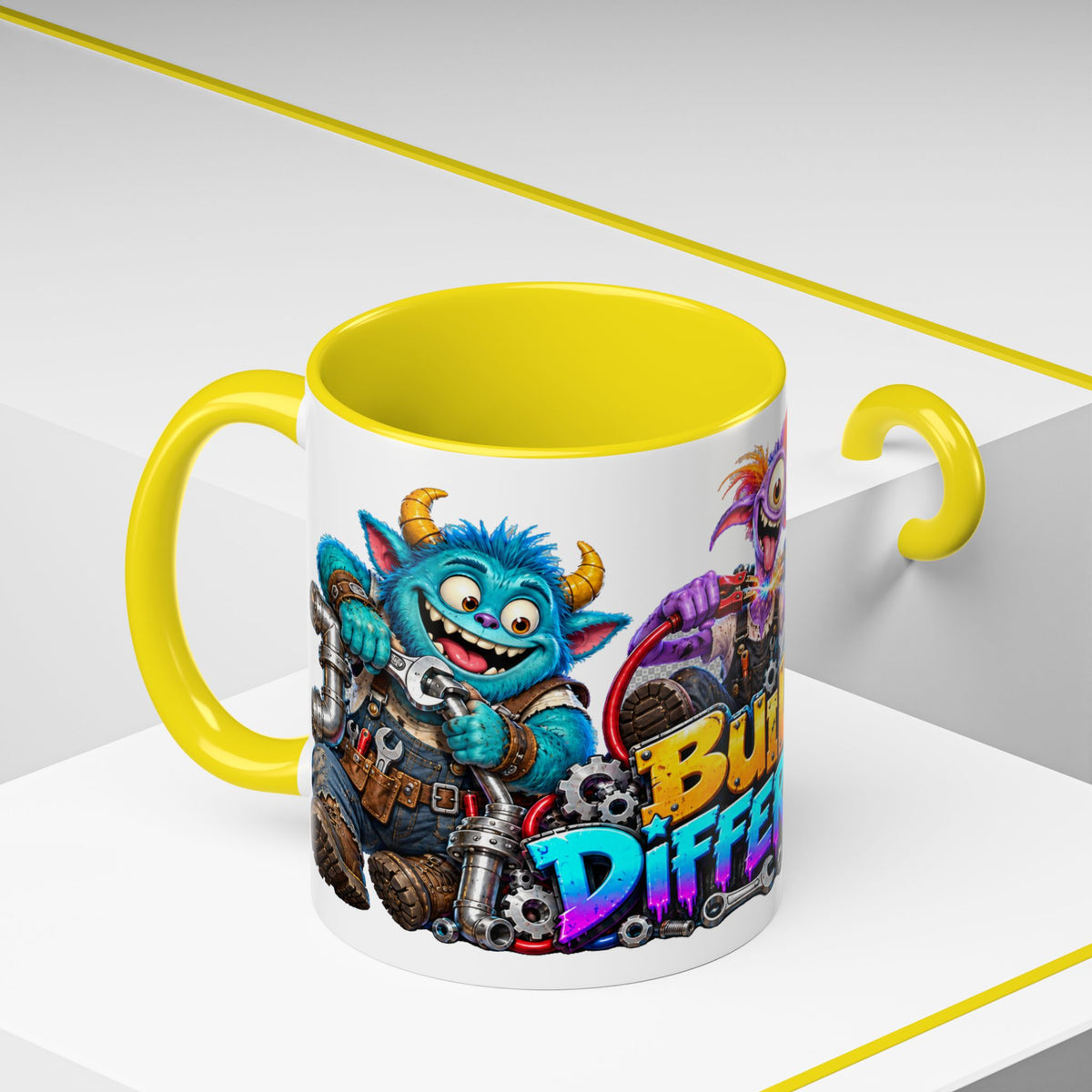Built Different Monster Workshop Halloween White Mug
