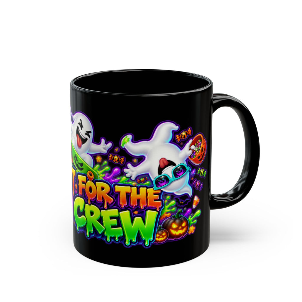No Rest for the Boo Crew Crazy Ghosts Halloween Black Mug