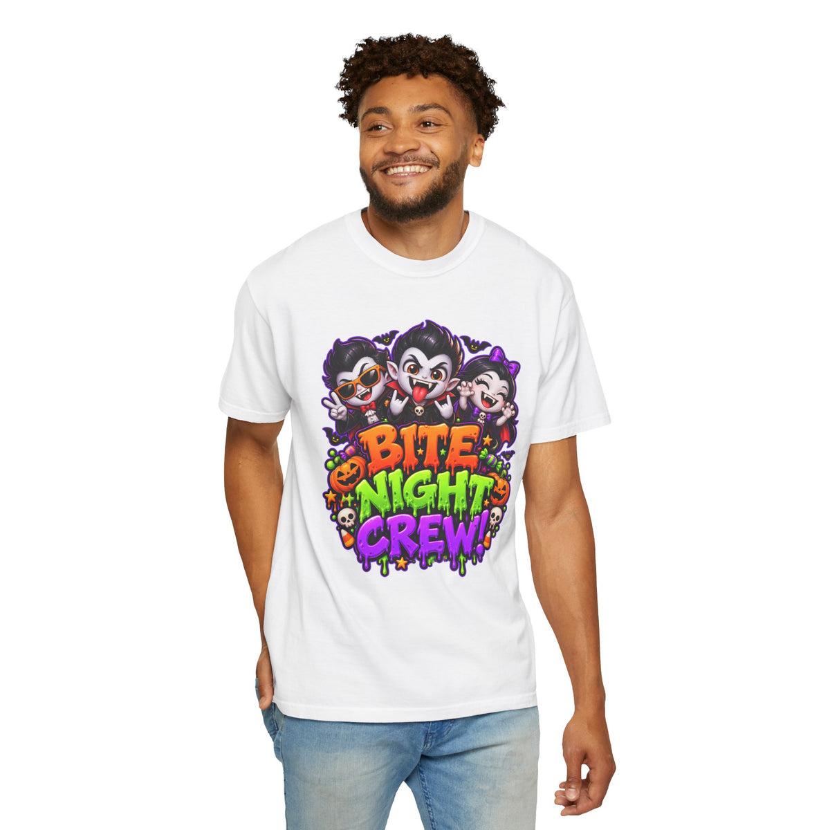 Bite Night Crew Halloween T-Shirt – Funny Vampire Graphic Tee