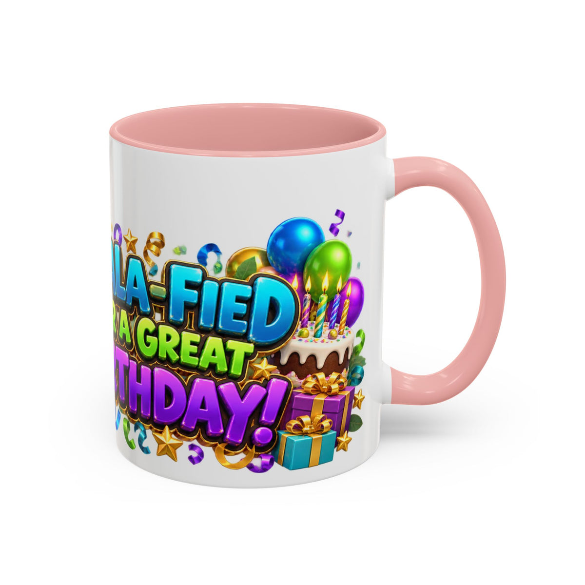 Koala-Fied for a Great Birthday White Mug – Cute Koala Birthday Cup, Colorful Fun Party Gift