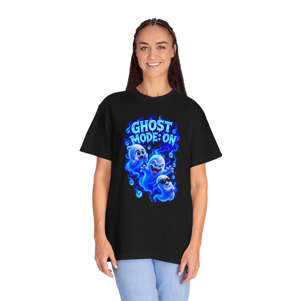 Ghost Mode: On T-Shirt — Cute Neon Ghosts Halloween Graphic Tee
