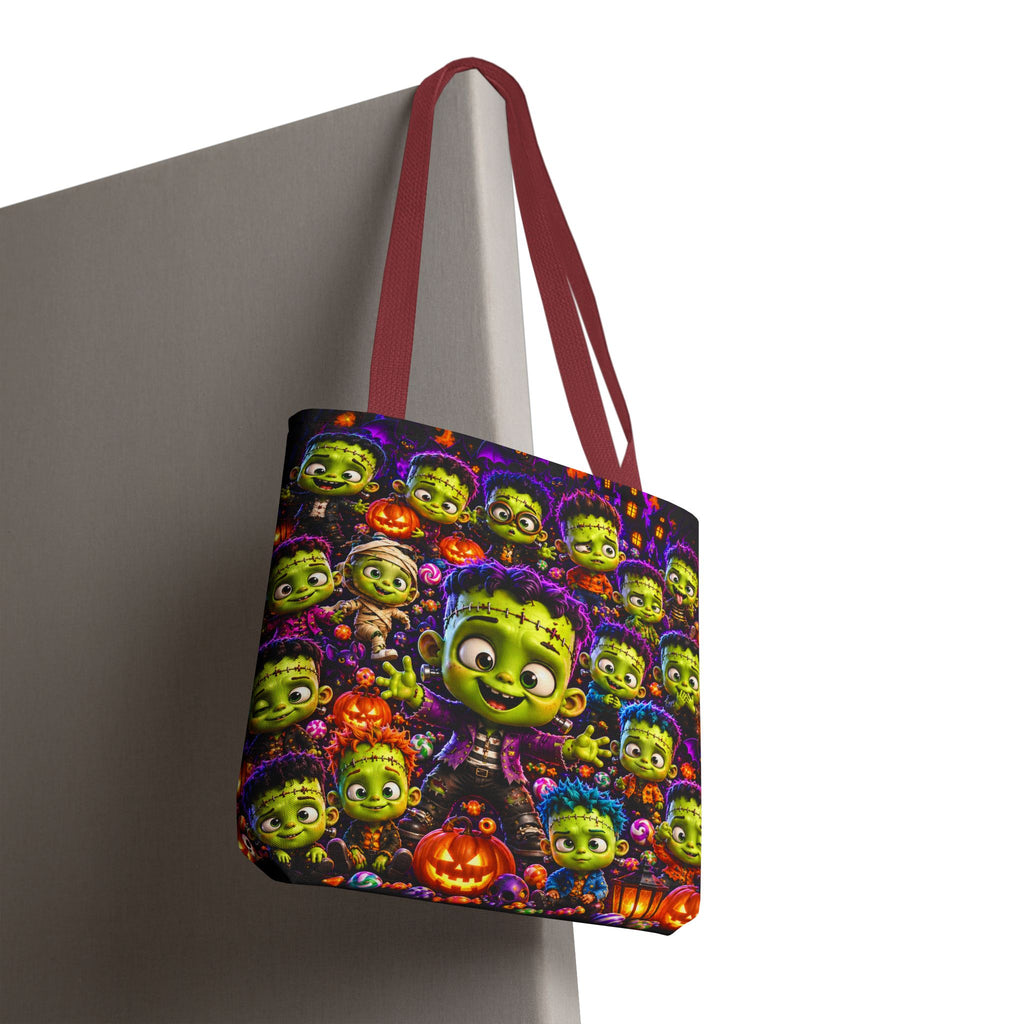 FestoraShop Funny Frankis Halloween Tote Bag - Cute 3D Monsters & Pumpkins