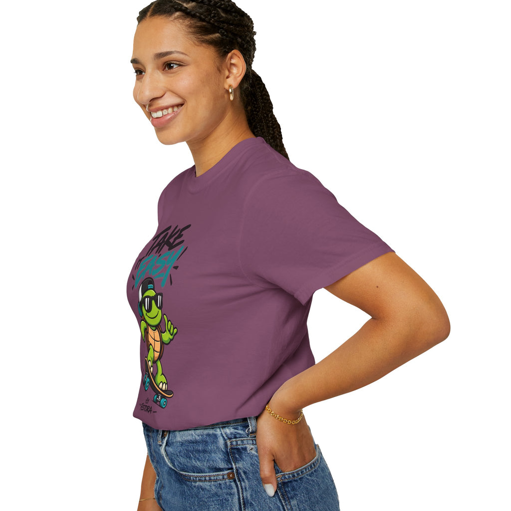 Take It Easy Skate Turtle Graphic T-Shirt | Festora Everyday