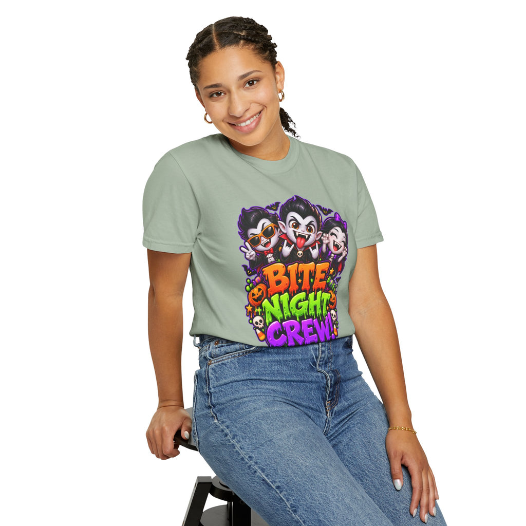 Bite Night Crew Halloween T-Shirt – Funny Vampire Graphic Tee