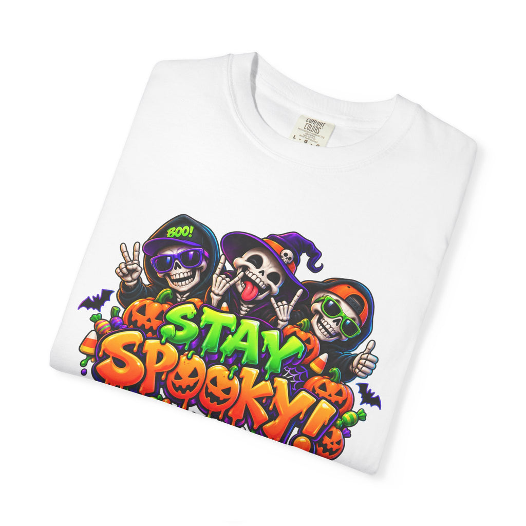 Stay Spooky Halloween T-Shirt – Funny Skeleton Crew Colorful Graphic Tee
