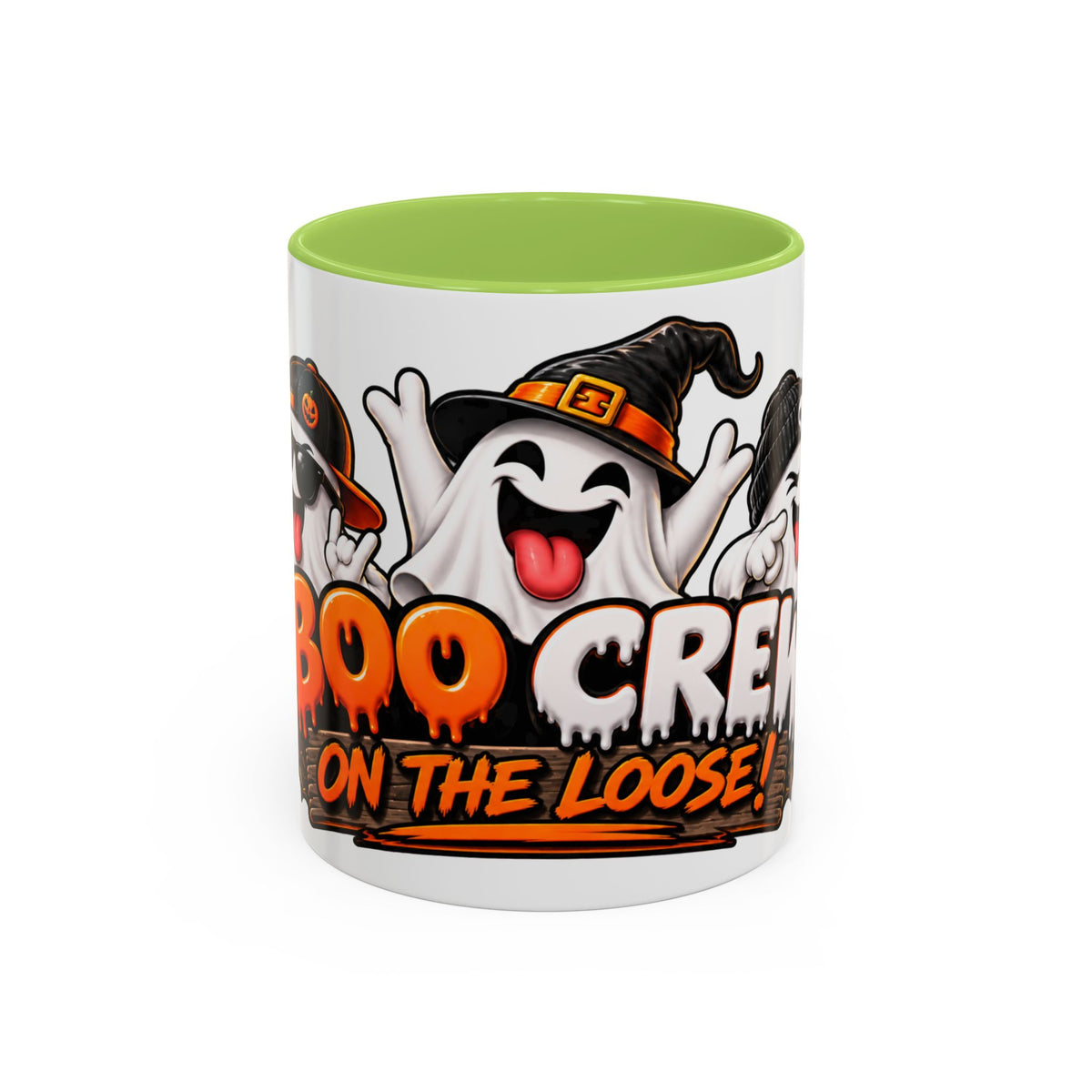 Boo Crew on the Loose Halloween White Mug – Funny Ghosts & Pumpkins