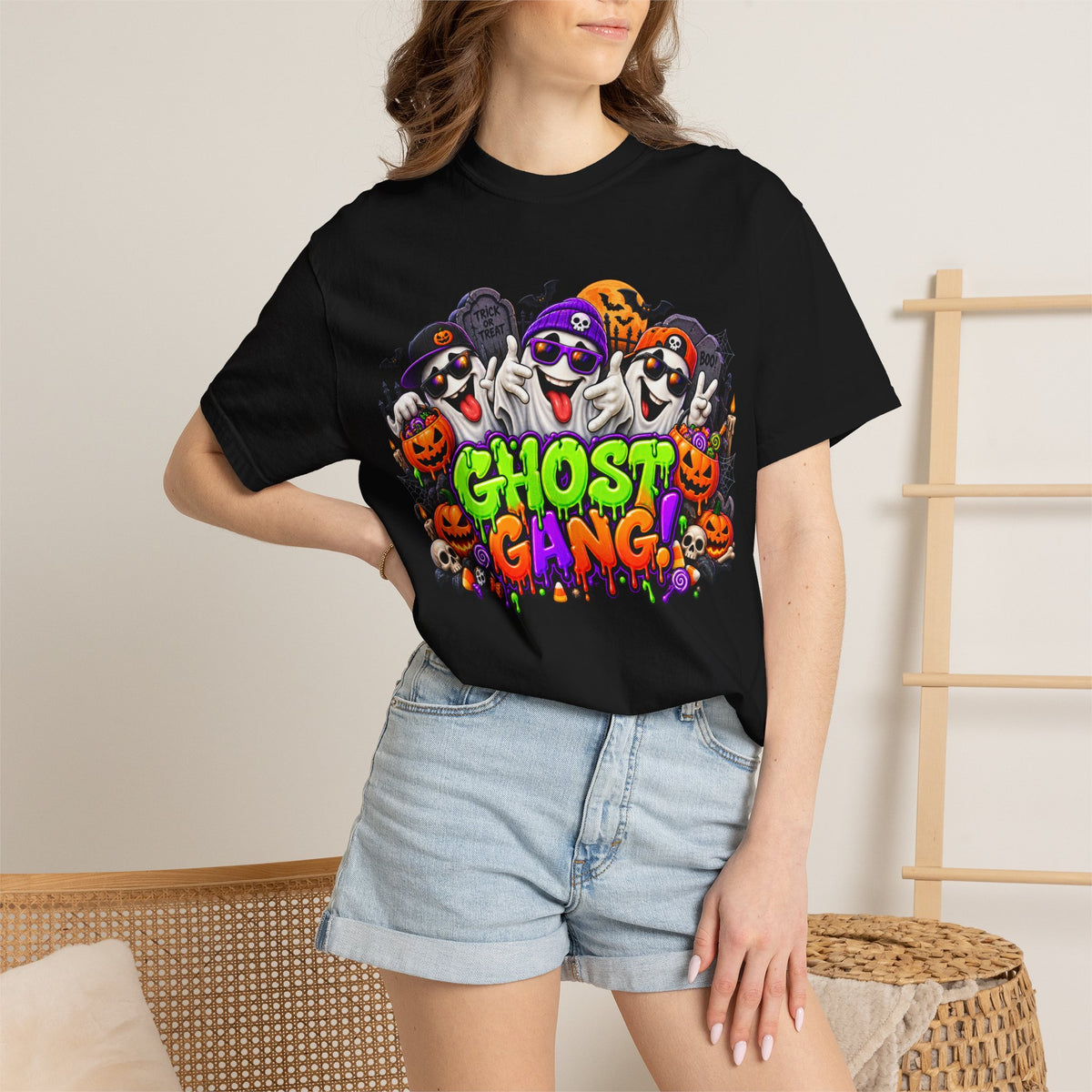 Ghost Gang Halloween T-Shirt – Funny Colorful Ghost Graphic Tee