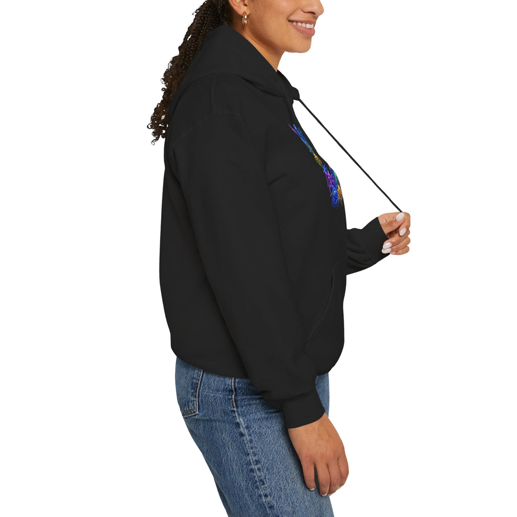 Colorful Spider Squad Black Hoodie - Funny Halloween Graphic Unisex Sweatshirt