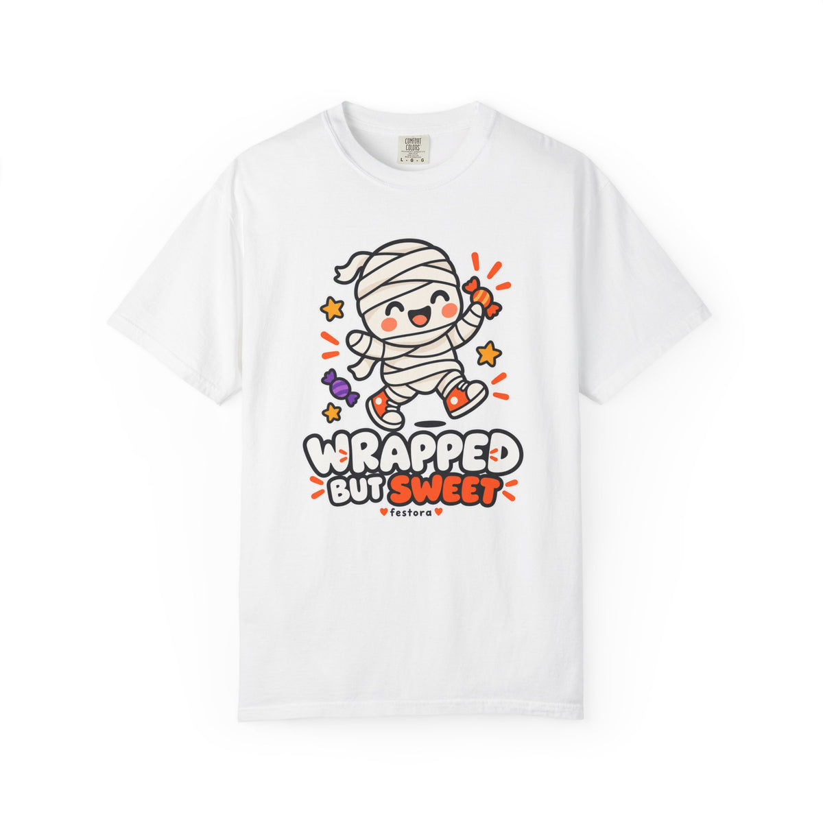 Wrapped but Sweet Halloween T-Shirt | Cute Mummy Graphic Tee