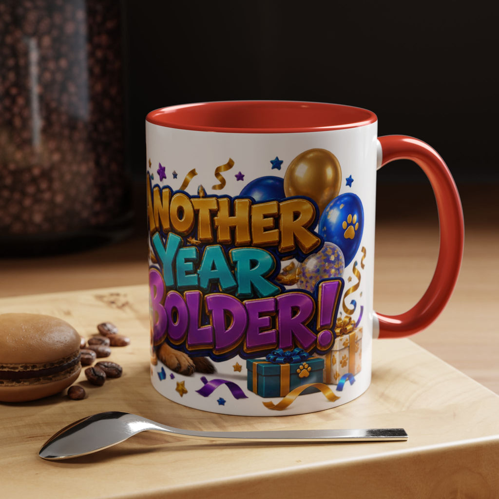 German Shepherd Birthday Mug – Another Year Bolder White Coffee Cup