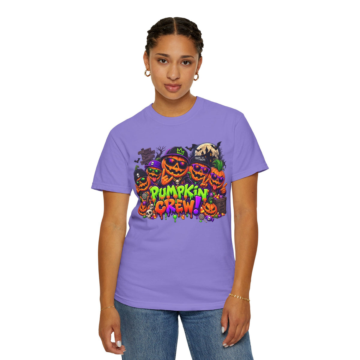 Pumpkin Crew Halloween T-Shirt – Funny Jack O’ Lantern Graphic Tee