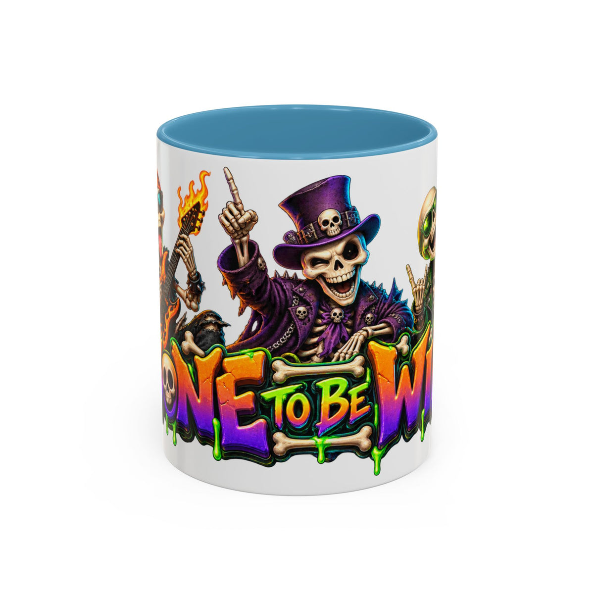 Bone to Be Wild Skeleton Crew Halloween White Mug