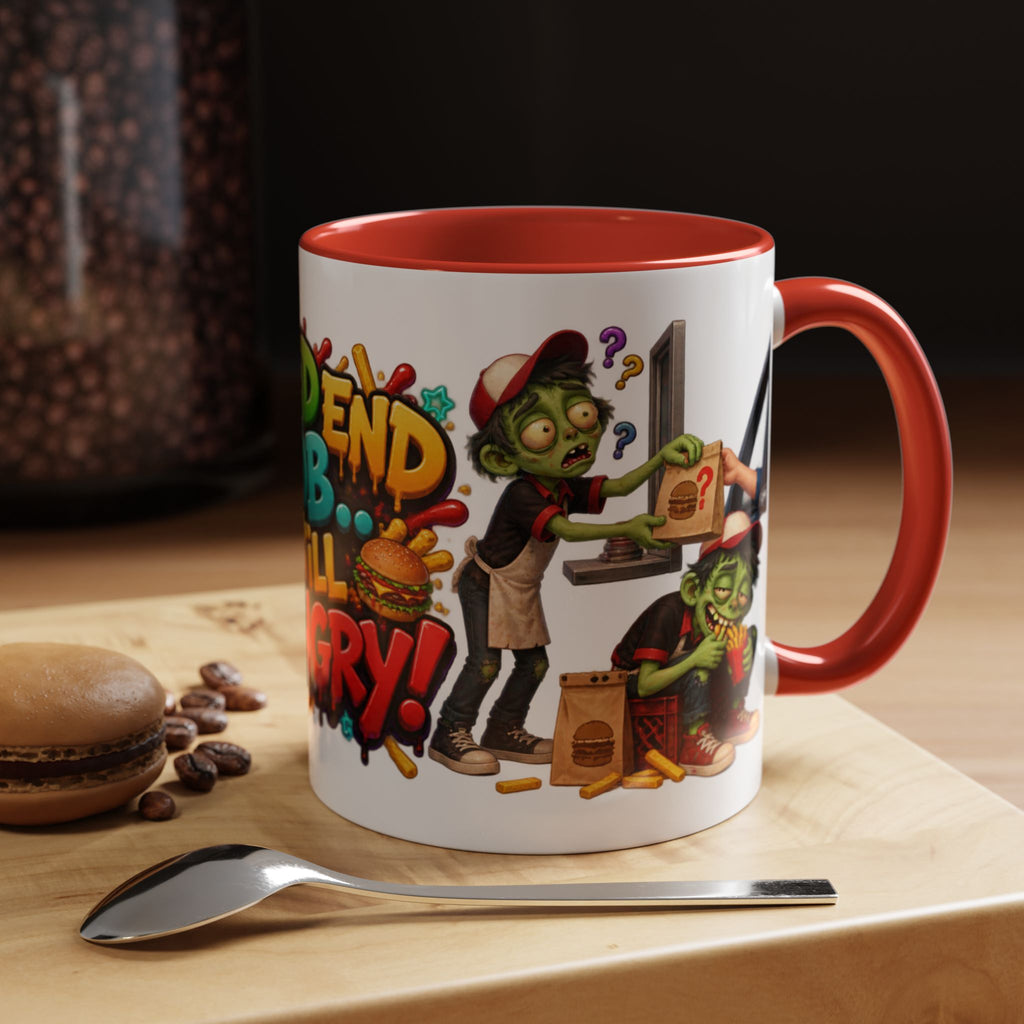 Dead End Job Still Hungry Funny Zombie Halloween White Mug