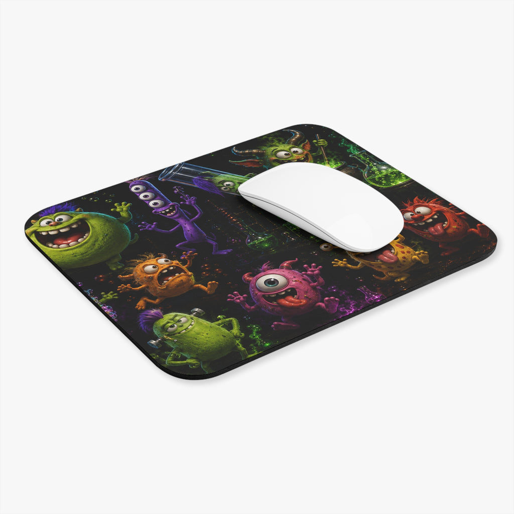 Monster Lab Mouse Pad — Colorful Cartoon Monsters & Potions Design