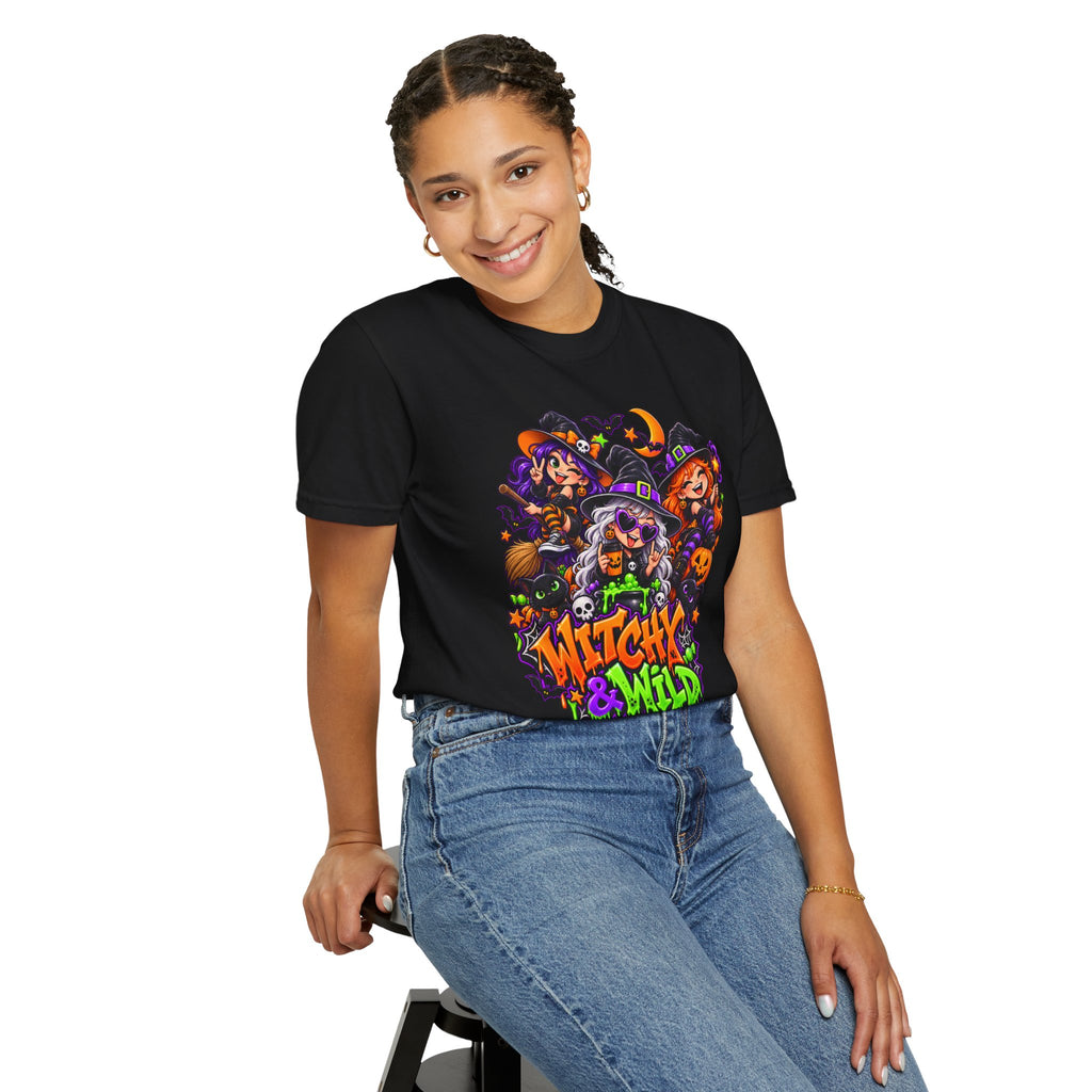 Witchy & Wild – Halloween Witch Crew Graphic T-Shirt