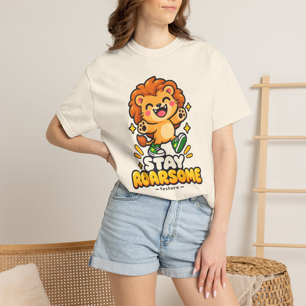 Stay Roarsome – Cute Happy Lion Graphic T-Shirt