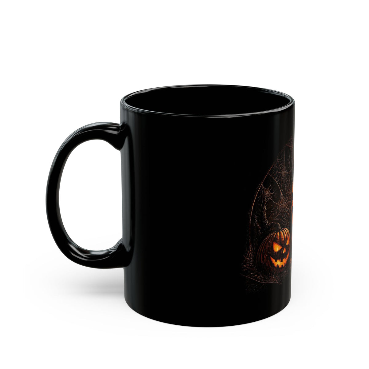 Spooky Season Black Mug – Halloween Pumpkin & Bat Coffee Cup (11oz/15oz)