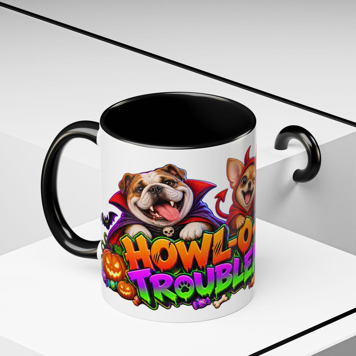 Howl-O-Ween Troublemakers Costume Dogs Halloween White Mug