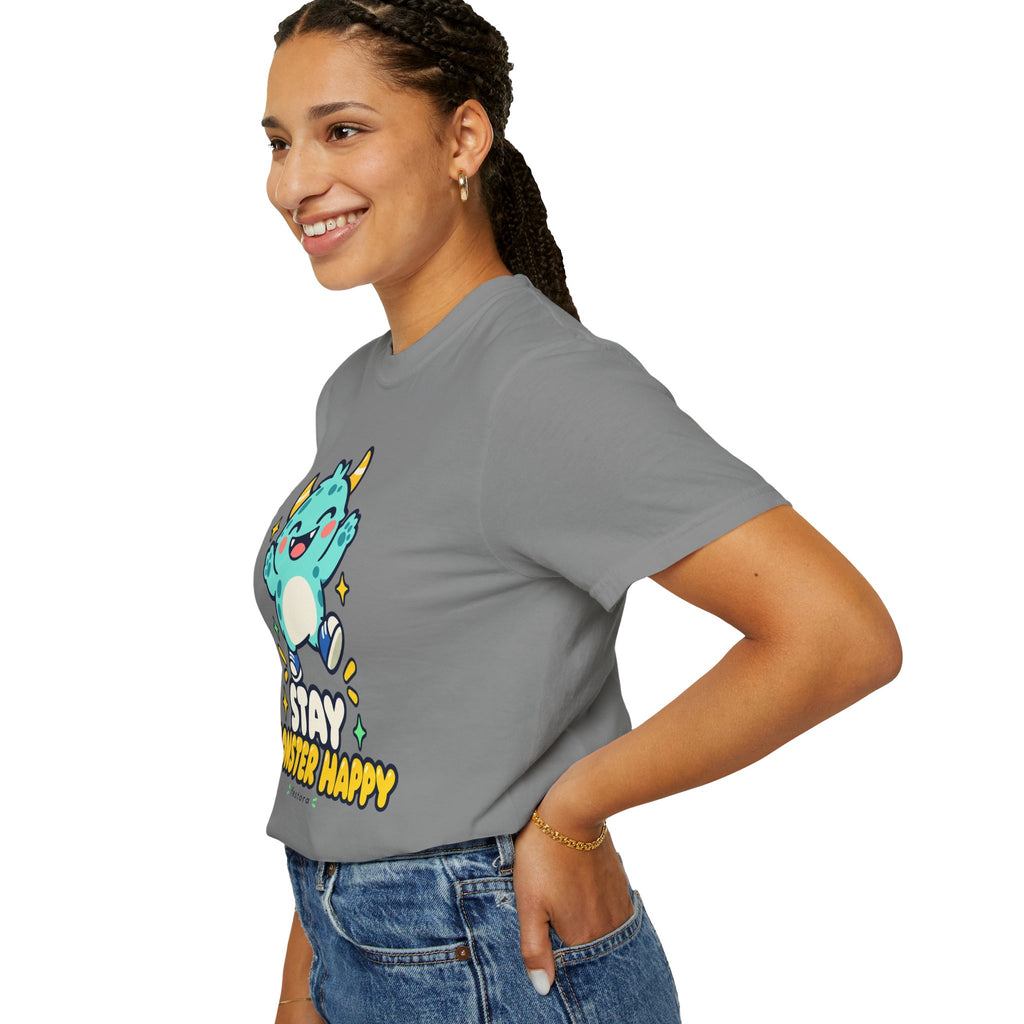 Stay Monster Happy – Cute Monster Graphic T-Shirt