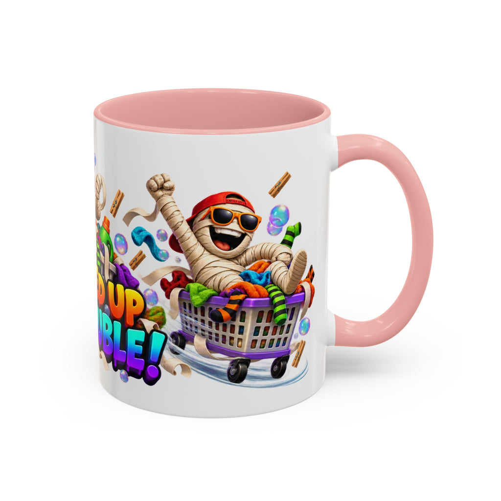 Wrapped Up in Trouble Mummy Halloween White Mug