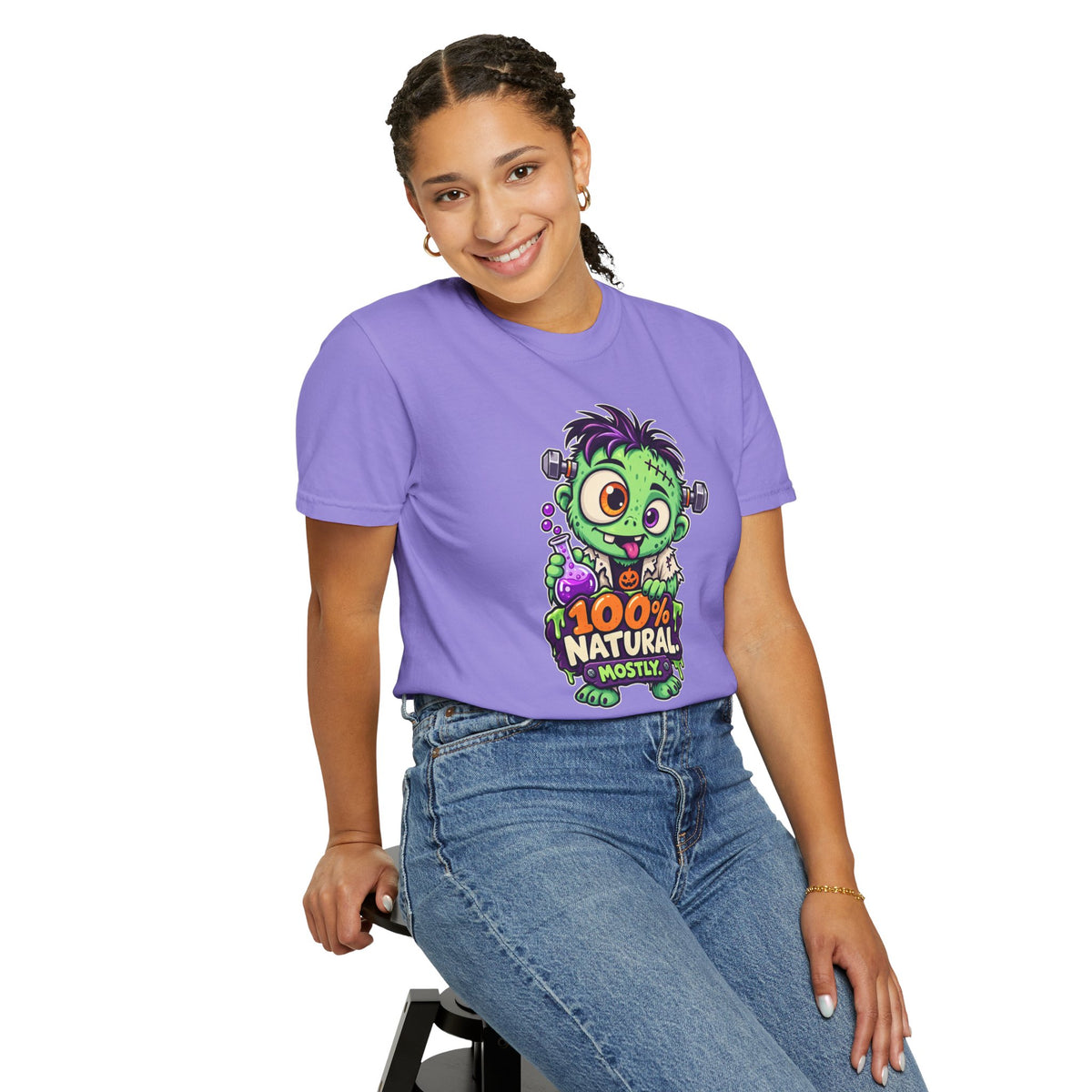 100% Natural. Mostly. – Cute Halloween Lab Monster T-Shirt