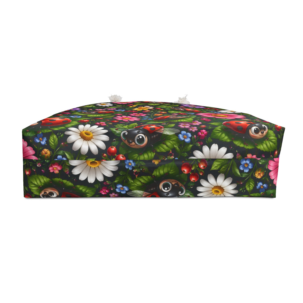 Ladybug Floral Weekender Bag — Cute Garden Travel Tote
