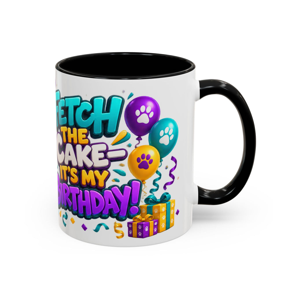 Beagle Birthday Mug – Fetch the Cake White Ceramic Coffee Cup