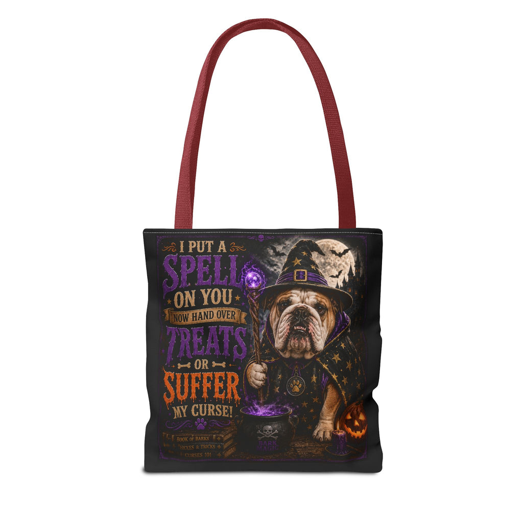 Halloween Bulldog Tote Bag - "I Put a Spell On You" Trick-or-Treat Candy Bag