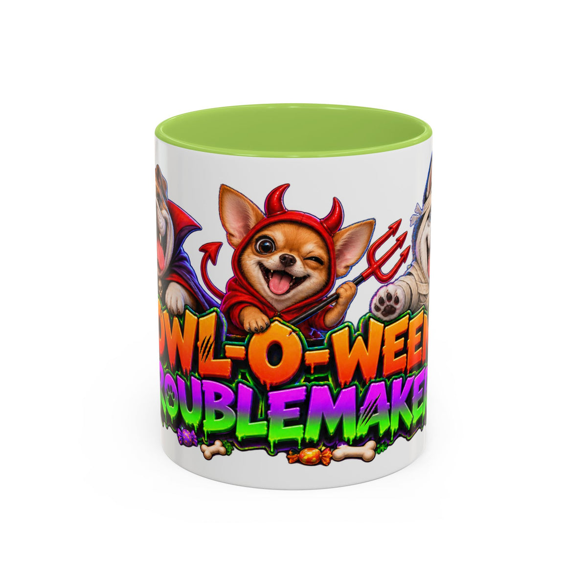 Howl-O-Ween Troublemakers Costume Dogs Halloween White Mug