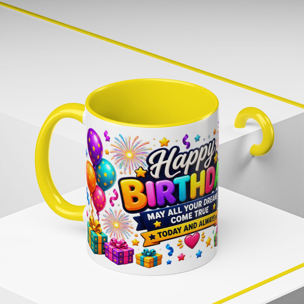 Happy Birthday Alien Coffee Mug — Colorful Galactic Birthday Wishes