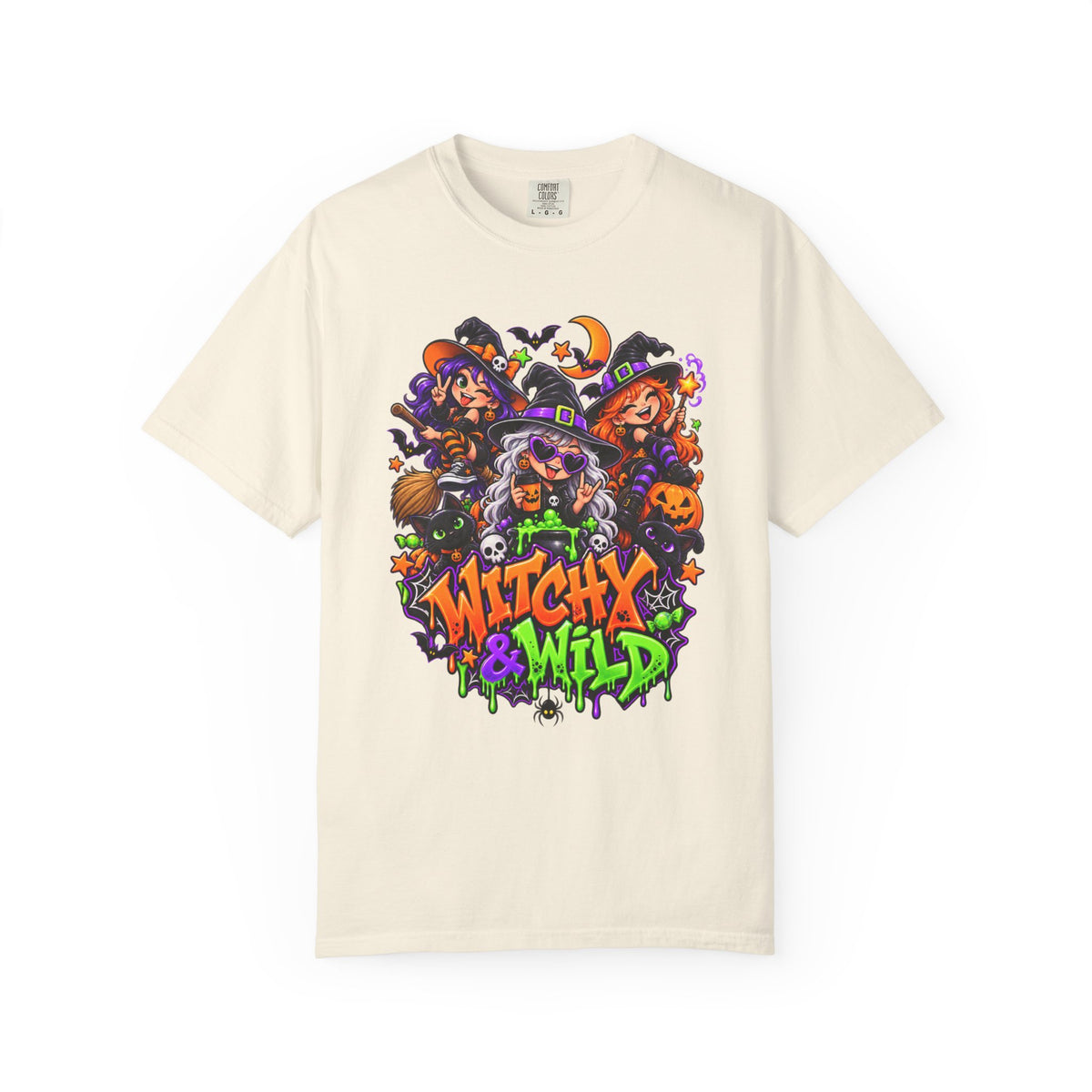 Witchy & Wild – Halloween Witch Crew Graphic T-Shirt