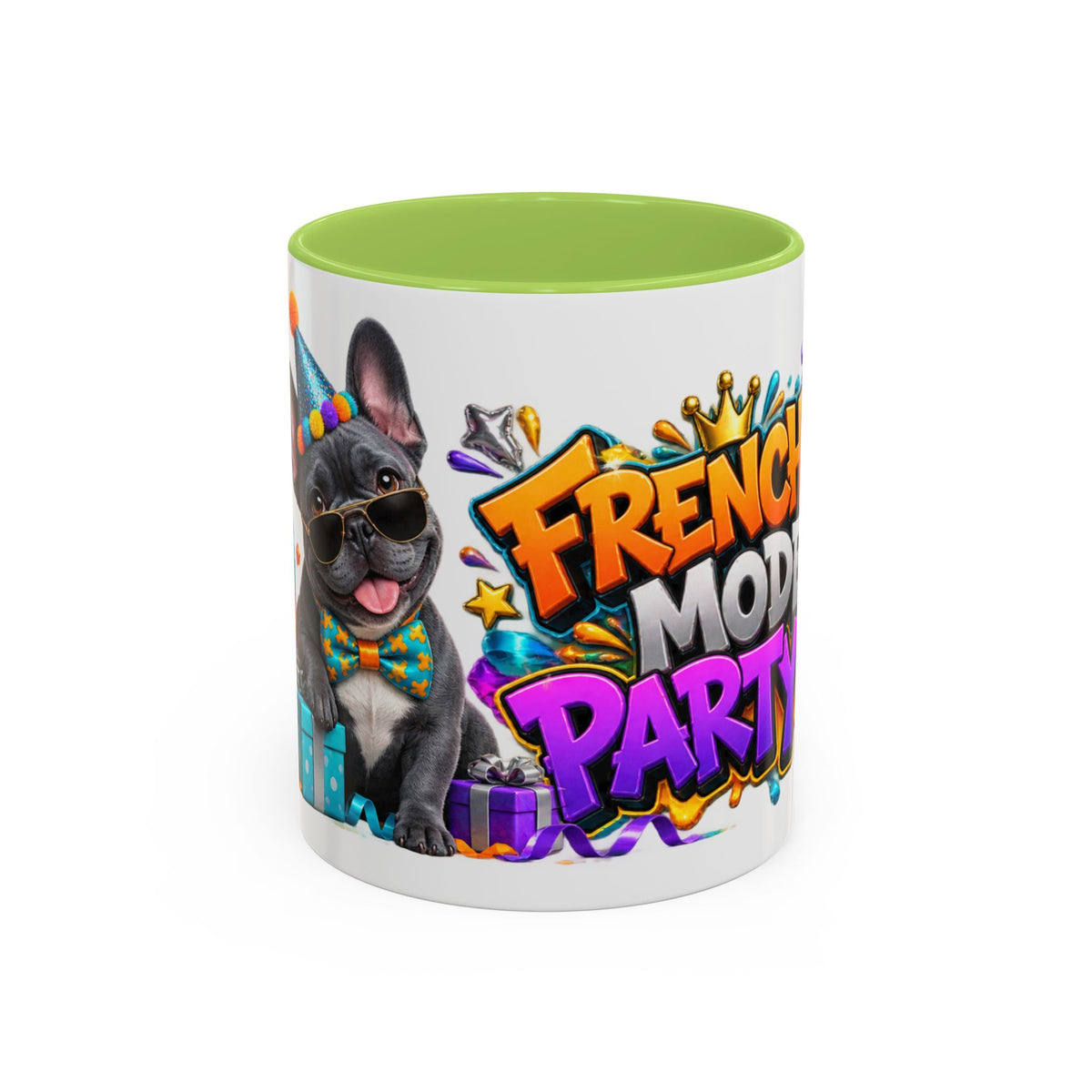 Frenchie Mode Party On French Bulldog Birthday White Mug