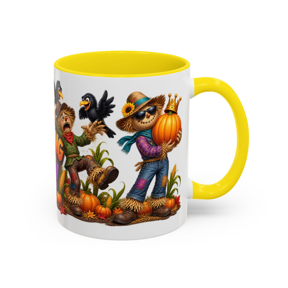 Outstanding in Our Field Funny Scarecrow Halloween White Mug