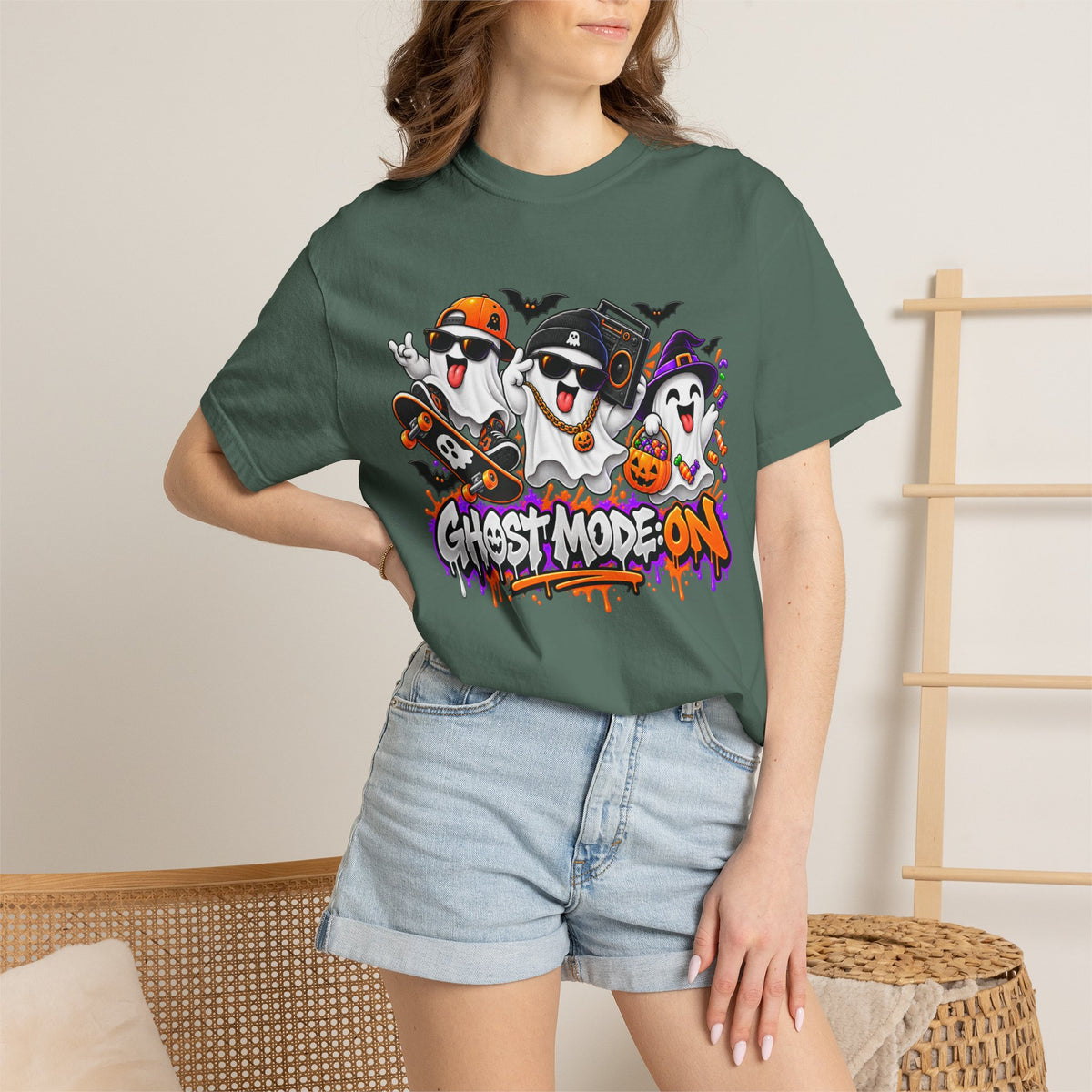 Ghost Mode: ON – Halloween Ghosts Graphic T-Shirt