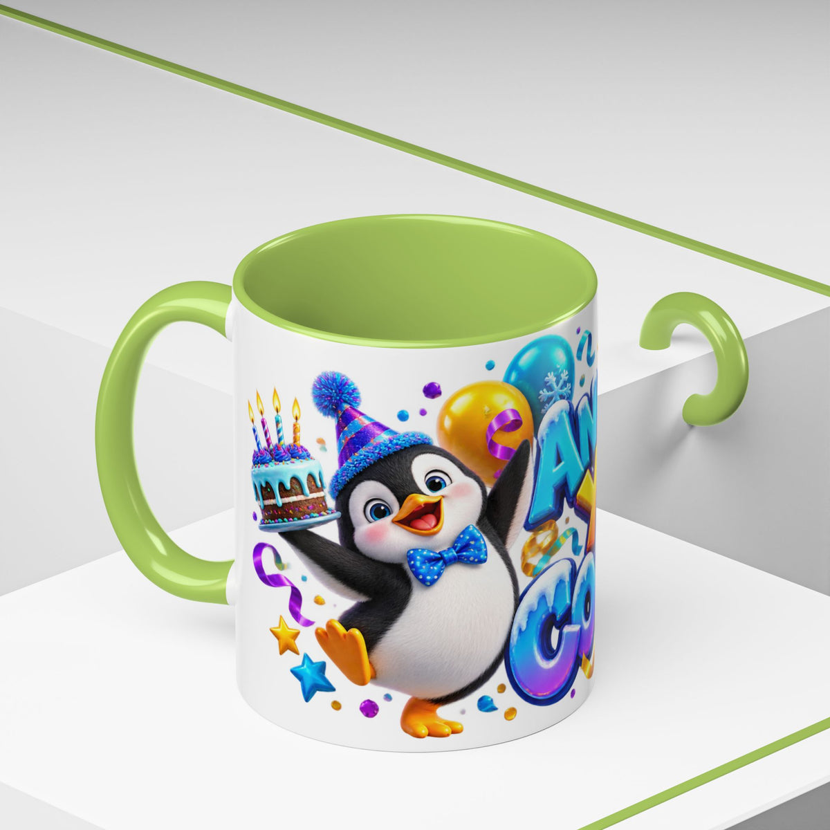 Another Year Cooler Penguin Birthday White Mug