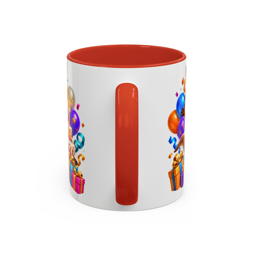 Hop Into Your Birthday White Mug – Cute Kangaroo Birthday Cup, Colorful Fun Party Gift