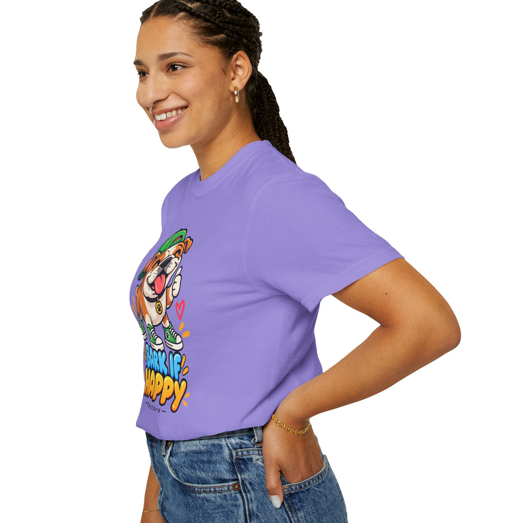 Bark If Happy – Cute Bulldog Graphic T-Shirt
