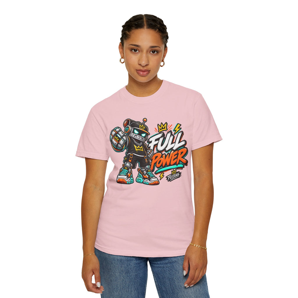 Full Power Robot Graphic T-Shirt — Retro Streetwear Tee