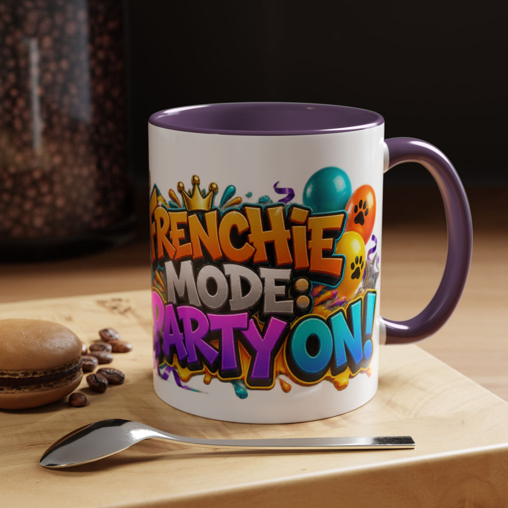Frenchie Mode Party On French Bulldog Birthday White Mug