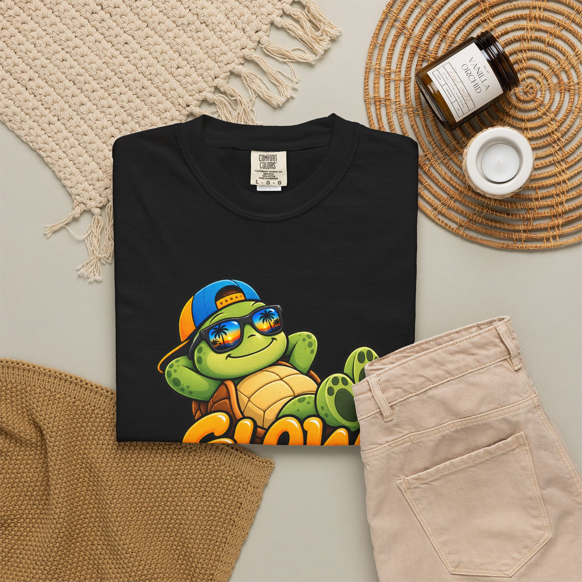 Slow Down, Life Is Good – Turtle Graphic T-Shirt | Festora Everyday
