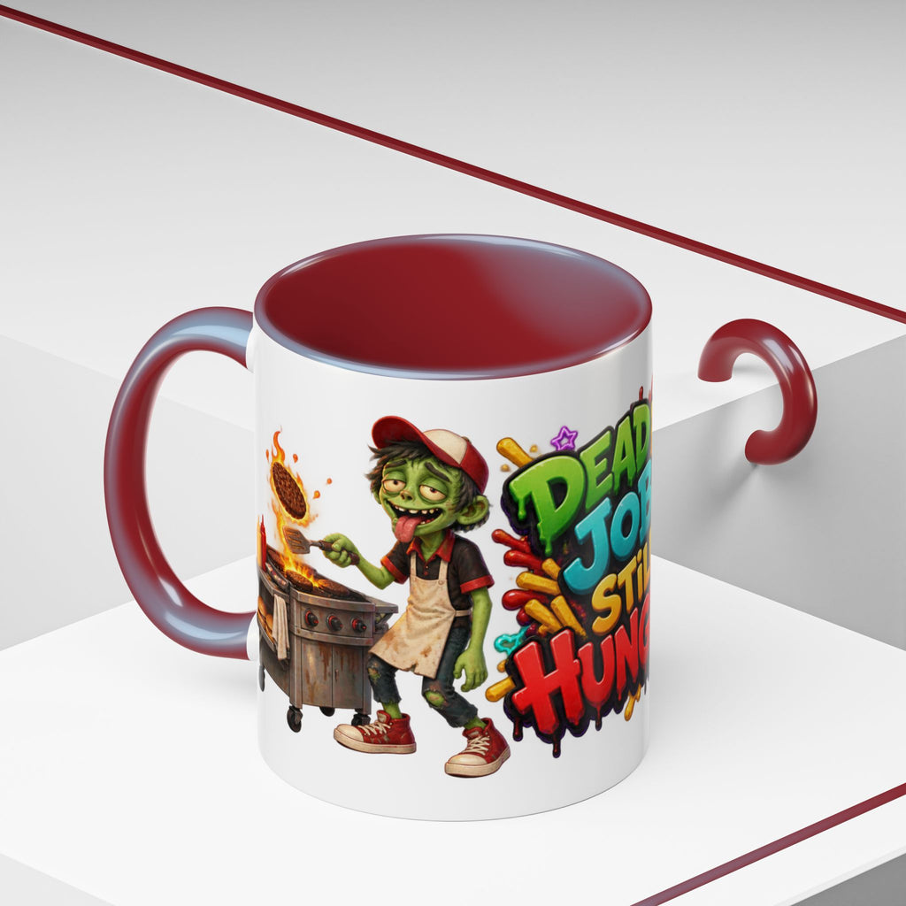Dead End Job Still Hungry Funny Zombie Halloween White Mug