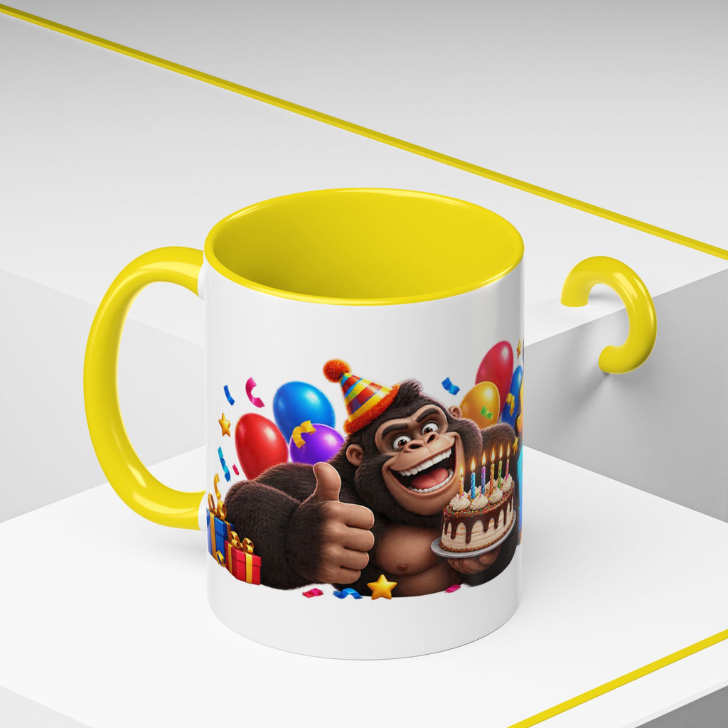 Gorilla Happy Birthday Mug - Colorful 3D Celebration Design