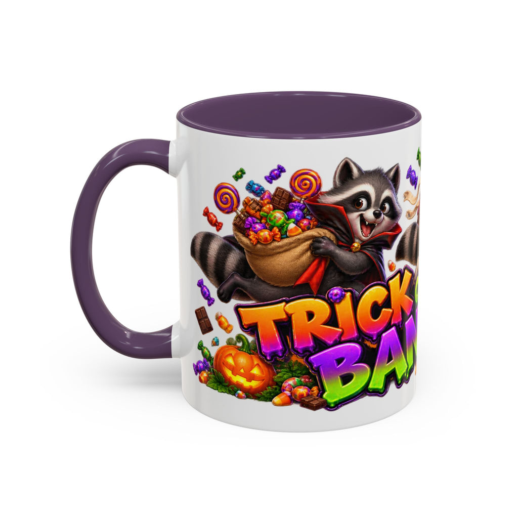 Trick or Treat Bandits Raccoons Halloween White Mug
