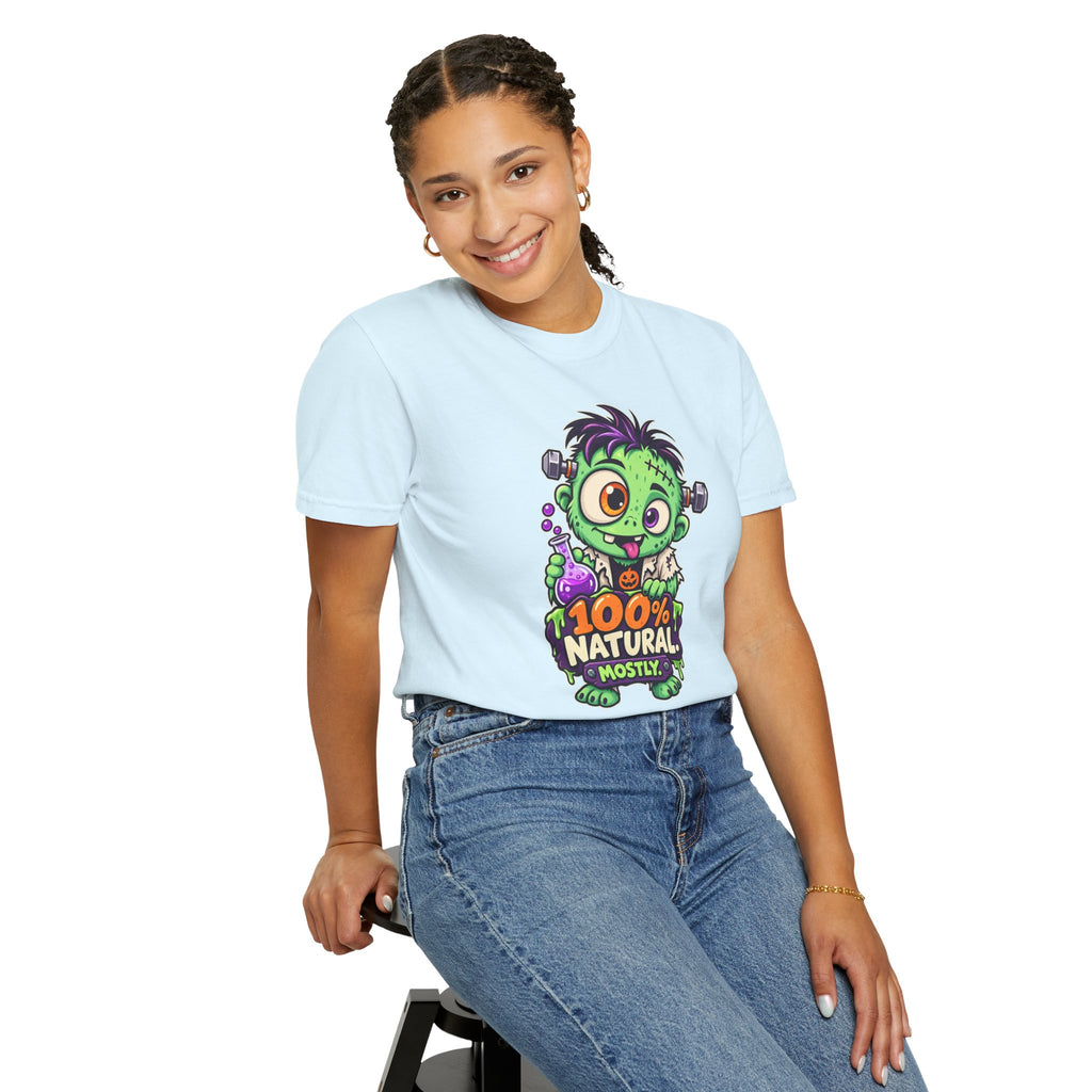 100% Natural. Mostly. – Cute Halloween Lab Monster T-Shirt