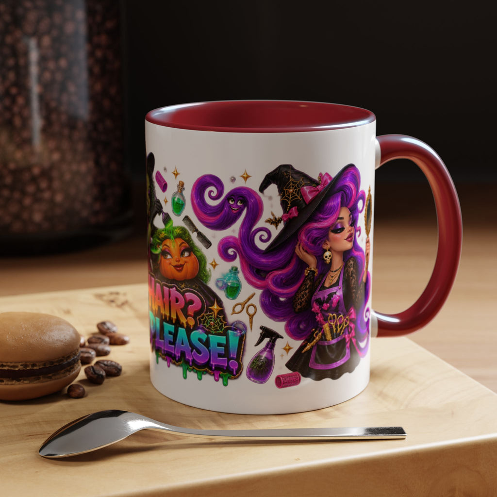 Bad Hair Witch Please Halloween Hairstylist White Mug