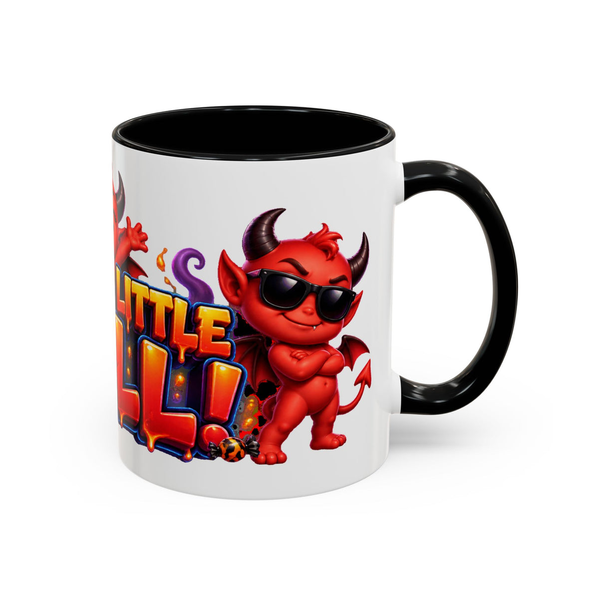 Raise a Little Hell Cute Devils Halloween White Mug