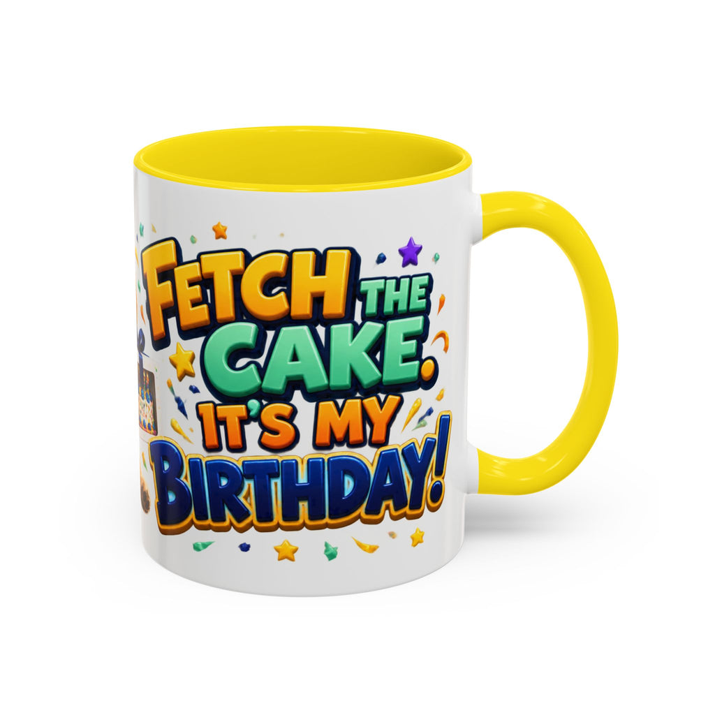 Fetch the Cake Golden Retriever Birthday White Mug