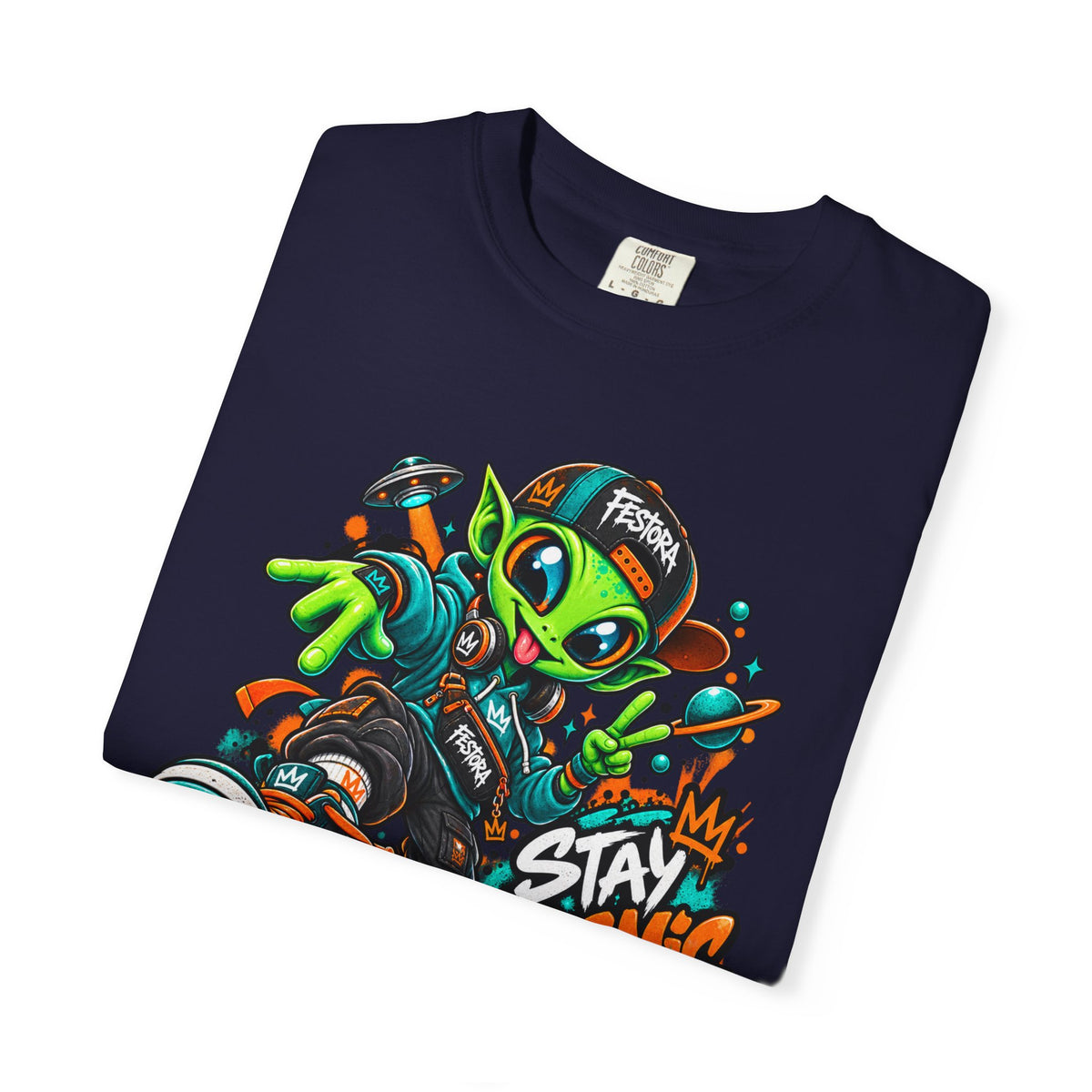 Alien Streetwear T-Shirt — “Stay Cosmic” Graphic Tee